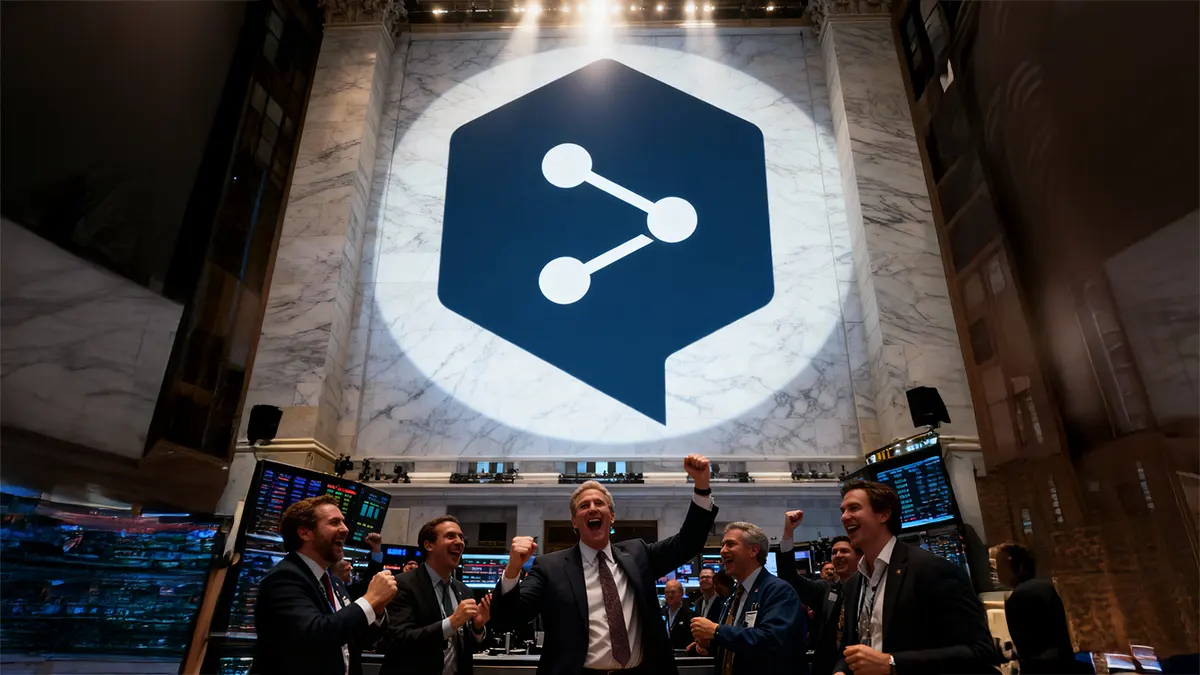 Ein DeepL Logo an der Börse